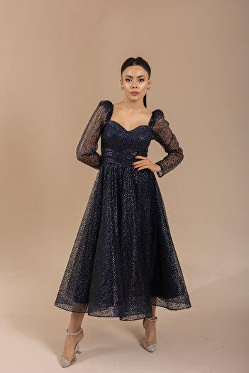 berissima bride Φόρεμα αρραβώνων Cecilia Gradient Tulle Sweetheart λαιμόκοψη Navy Blue