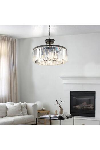 Apliqa Lustra Cristal HubRom, KANVAS 3450-08-BL 45x70 cm 8xE14-40W Negru