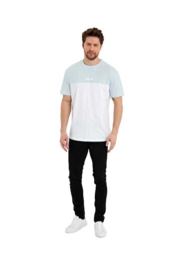 Adams Men's Crew Neck - Color Block Printed T-Shirt