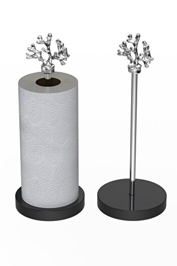 EOCRAFT Black Granite Marble Silver Metal Round Paper Towel Holder Napkin Holder Bathroom Tableware Kitchen Organizer