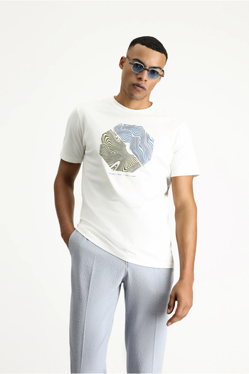 Kiğılı Βαμβακερό μπλουζάκι με στάμπα - Crew Neck, Regular Fit