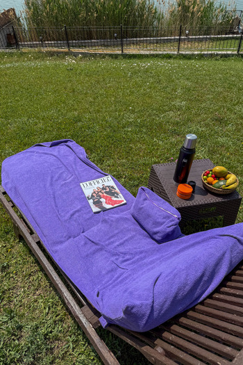 Miespiga 100% Cotton Sunbed Towel and Waterproof Multi-Purpose Wet Dry Swimsuit Bag Set of Two