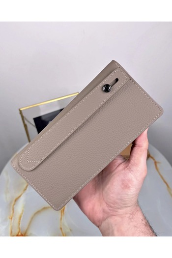 Fil Deri With Phone Compartment - Genuine Leather Wallet - with Magnet and Hand Tape - Large Portfolio 2028