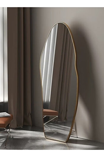Taimi Extra Large Mirror With Elegant Design170x70cm-full Length Mirror With Gold Metal Frame And Stand