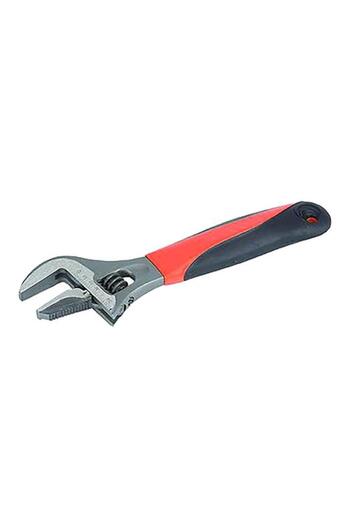 Generic Tactix Wide Mouth Adjustable Wrench with Non-Slip Handle Black and Orange 8inch