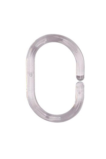 Generic Tendance 12-Piece High Quality Durable Polypropylene Shower Curtain Rings Clear 4 x 6cm 2201101