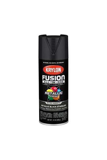 Generic KRYLON Fusion All-In-One Spray Paint and Primer Metallic Black Stainless 12oz K02790007
