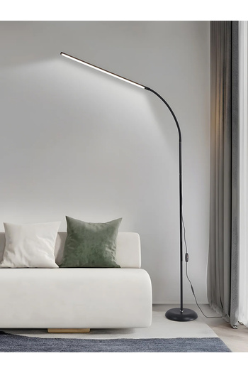 COOYA Nordic Modern Floor Lamp, With 3 Adjustable Color Temperature, 12W LED Bulb, for bedroom, Black