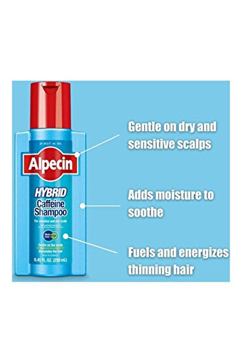 ALPECİN Alpecin Hybrid Shampoo 250ml | Natural Hair Growth Shampoo for Sensitive and Dry Scalps