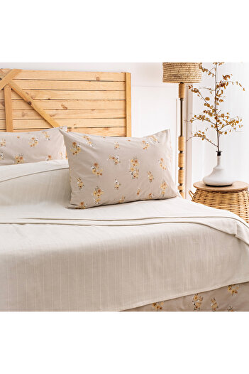 Schafer Home Hera Çift Kişilik Pike Takımı 4 Parça-Ekru