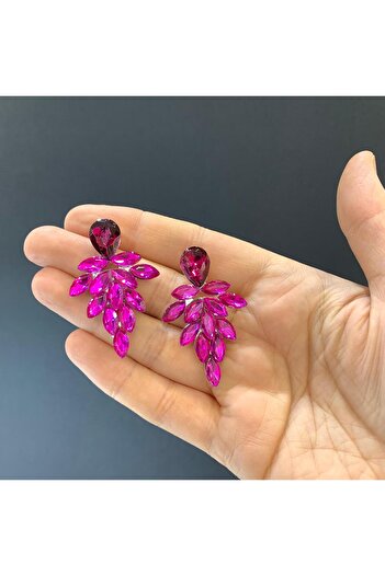 BEYOĞLU NİŞANTAŞI Rhinestone Bridal Wedding Henna Engagement Wedding Ball Earrings