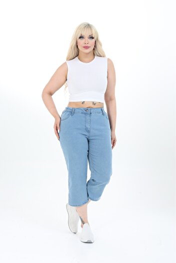 EYLÜL BUTİK Women's Elastic Waist Capri
