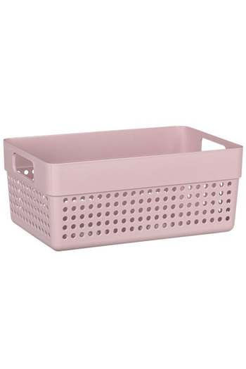 Neirini Perforated storage basket with handles, Neirini, Pink, 23 x 15 x 10 cm