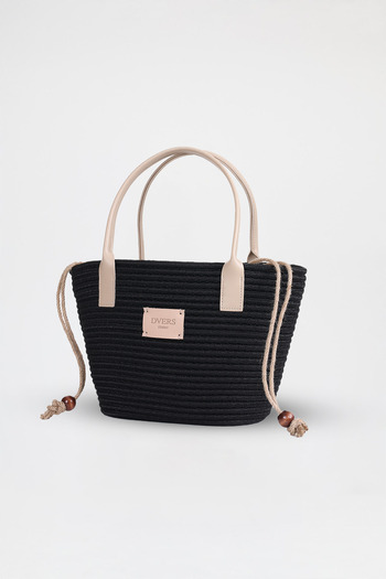 D'VERS Handmade Lined Straw Tote Casual Stylish Design, Large Internal Volume, Shoulder and Beach Bag