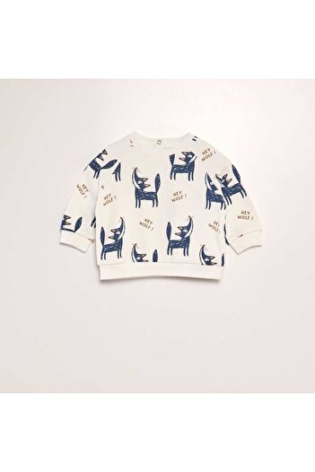 KIABI Printed sweatshirt WHITE
