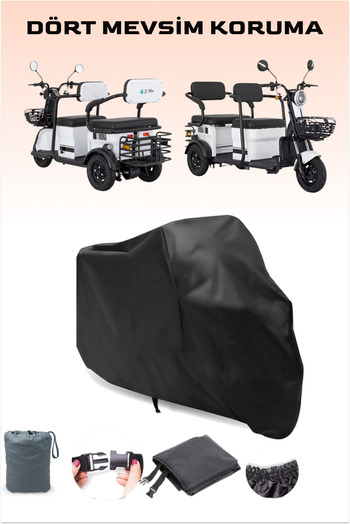 Breen Black E-Mon Mona Electric Motorcycle Tarpaulin 1500W 3 Wheels with Rubber Connection Buckle