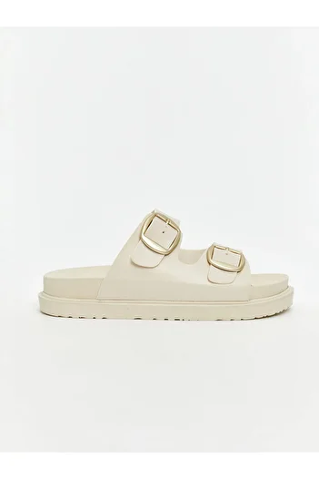 LC Waikiki Lcw Steps Beige Leather Look Women's Slippers