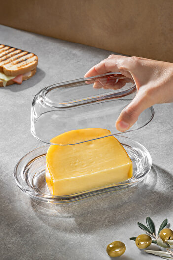 Vienev Glass Butter Bowl with Lid 176 ml