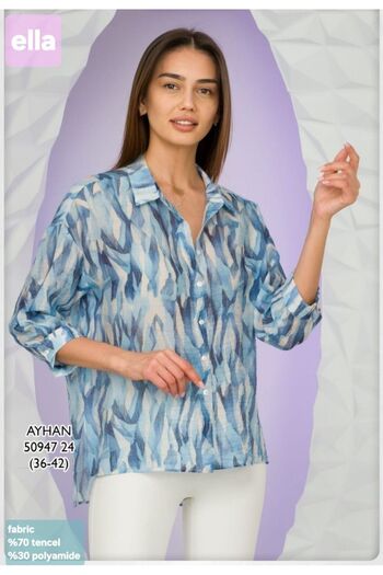 AYHAN Patterned Foldable Sleeve Shirt