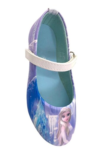 MARKABONİ Girl's Elsa Figured Blue Ballerina Shoes