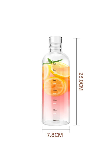 Choice 500-750ML 750ml 500/750ml Transparent Plastic Water Bottle Time Marker Creative Large Capacity Leakp