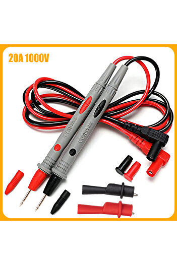Choice1 20A-Test Clip New Multimeter Test Leads Universal Cable 10A/20A Soft-silicone-wire Needle-tip Tester