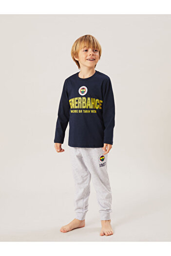 LC Waikiki Yeni Sezon Bisiklet Yaka Fenerbahce Baskili Erkek Cocuk Pijama Takimi - S5I591Z1