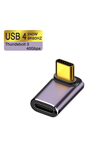 Choice USB4-40G-240w-L3 UGOURD USB4 OTG Type C To C Thunderbolt3 Extension Cable Adapter L Style Male To Fe