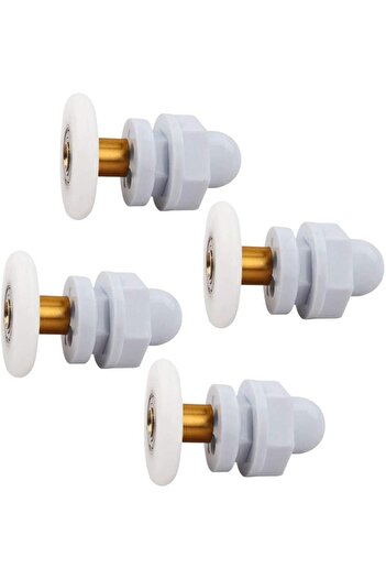 BOEM Set of 4 shower cabin rollers, Plastic/Copper, 42 x 23 mm, White/Gold