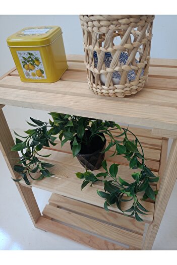 Wooden Factory 3 Katlı Ahşap Raf - Ev, Ofis , Mutfak ve Balkon Kullanımı