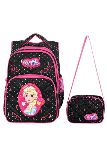 KAFF Black Ice Girl Patterned Primary School Bag and Nutrition Girl's Set of 2 Primary School Bags - 24001