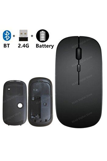 Choice Battery-Black Wireless Mouse Slim Bluetooth-compatible 2.4G Computer Mice Portable Rechargeable/Batt