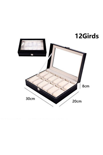 Choice Beige 12 Positions DELESYS 2/3/4/5/6/8/10/12 Slots PU Leather Watch Box Traditional Style Watch Stor