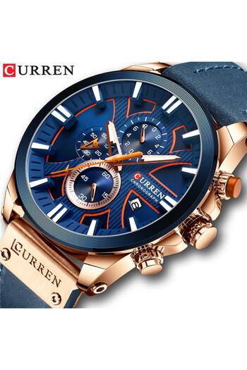 Curren rose blue New Men Watches Fashion Quartz Wrist Watches Men's Military Waterproof Sports Watch