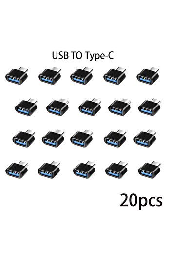 Choice Black 20pcs Mini Type-C to USB Adapter 3.0 USB-C Male OTG A Female Data Connector For MacBook Proi