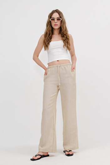 Addax Tie Wide Leg Trousers Pn16599-J12
