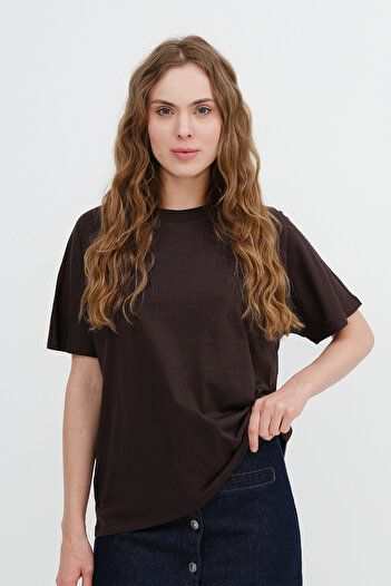 Addax Short Sleeve Oversize Basic T-shirt P0730-J6J7Y4