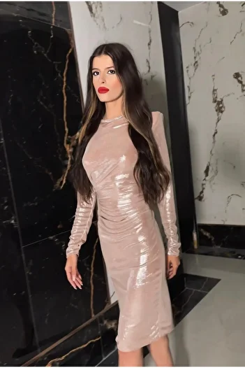 Pretty Elegant pearl dress Powder pink