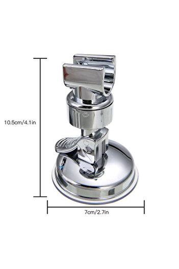 OEM Removable shower head holder, Adjustable, Suction cup, ABS/PVC, 7x10.5 cm, Silver