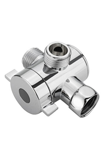 OEM 3-way shower T-adapter, Stainless steel, Silver