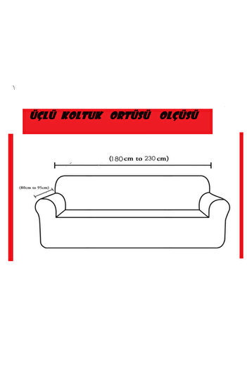 NEFİS HOME Tuğla Desen Koltuk Örtüsü Lastikli Kayma Yapmayan 3 Kişilik Kanepe Kılıfı 1 Adet