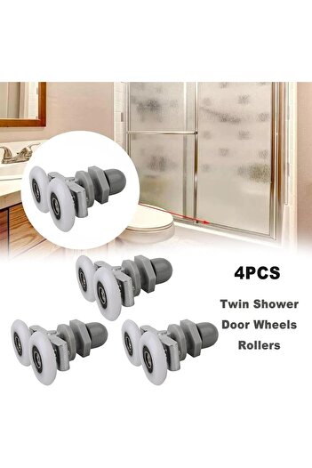 OEM Set of 4 shower door sliding rollers, 23 mm, Grey/White