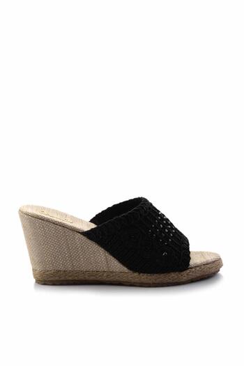 Bambi Black Knitted Women's Slippers K 04874013716