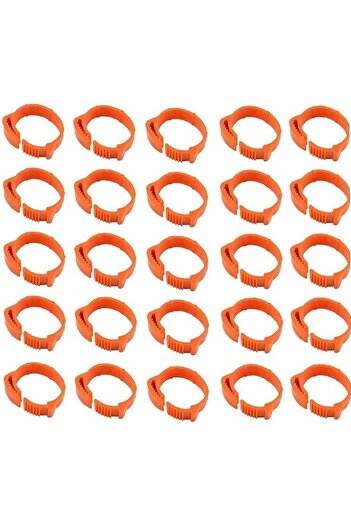 OEM Set of 100 bird rings, Plastic, Orange