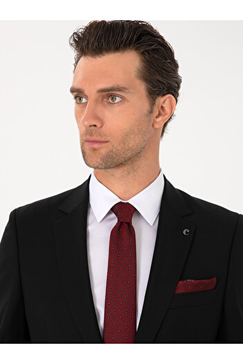 Cacharel Siyah Slim Fit %100 Yün Mono Yaka Takım Elbise 50310092-VR046