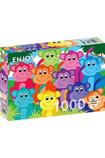 Enjoy Puzzle 1000 piese ENJOY - Rainbow Monkeys