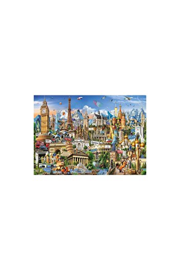 EDUCA Puzzle - Europe Landmarks, 2000 pieces, includes puzzle glue