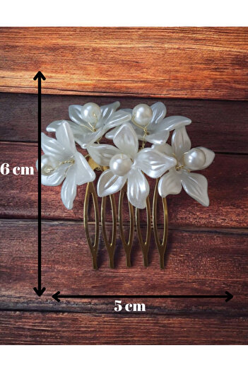 Eva Flore White Floral Gold Comb Buckle, Suitable for Bridal/Maternity Hair Accessories and Girls