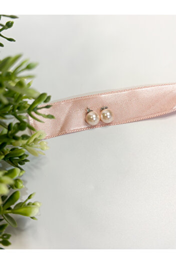 Zey Jewellery Elegant İnci Küpe - 925 Ayar Gümüş, 8mm İnci Küpe