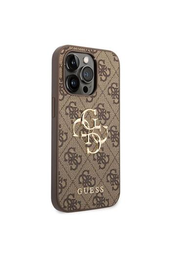 Guess Husa PU 4G Metal Logo iPhone 15 Pro Maro
